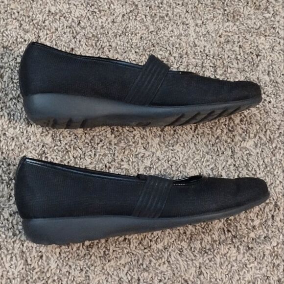 Munro American Women's Size 8.5 N Black Slip on Stretchy Strap Mary Janes Heeled - Picture 4 of 12